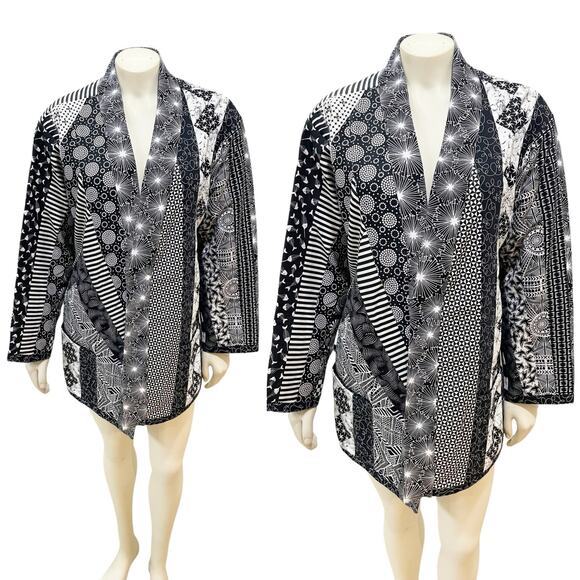 Lucy In The Sky Billie Gunderson Quilted Jacket Black White Small - Picture 1 of 12